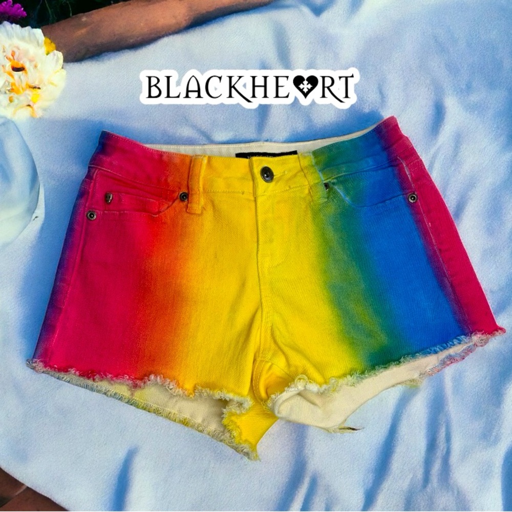 BLACKHEART Women’s Low Rise Rainbow shorts- 1